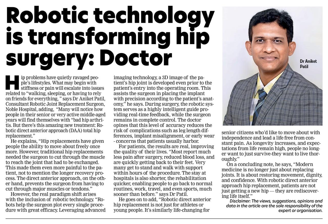 Dr. Aniket Patil discussing robotic joint replacement surgery