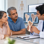 Doctor explaining osteoporosis treatment to patients in Pune
